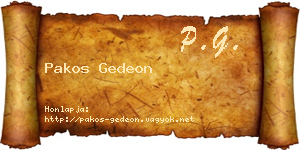 Pakos Gedeon névjegykártya